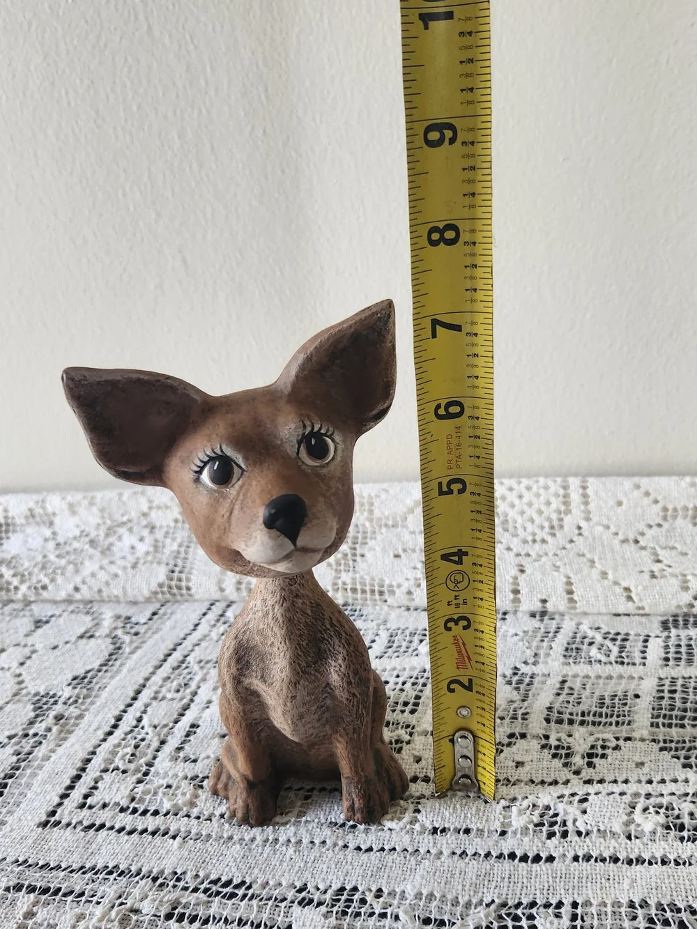 Brown Ceramoc Bobblehead Dog Figurine Decorative Pet Statue
